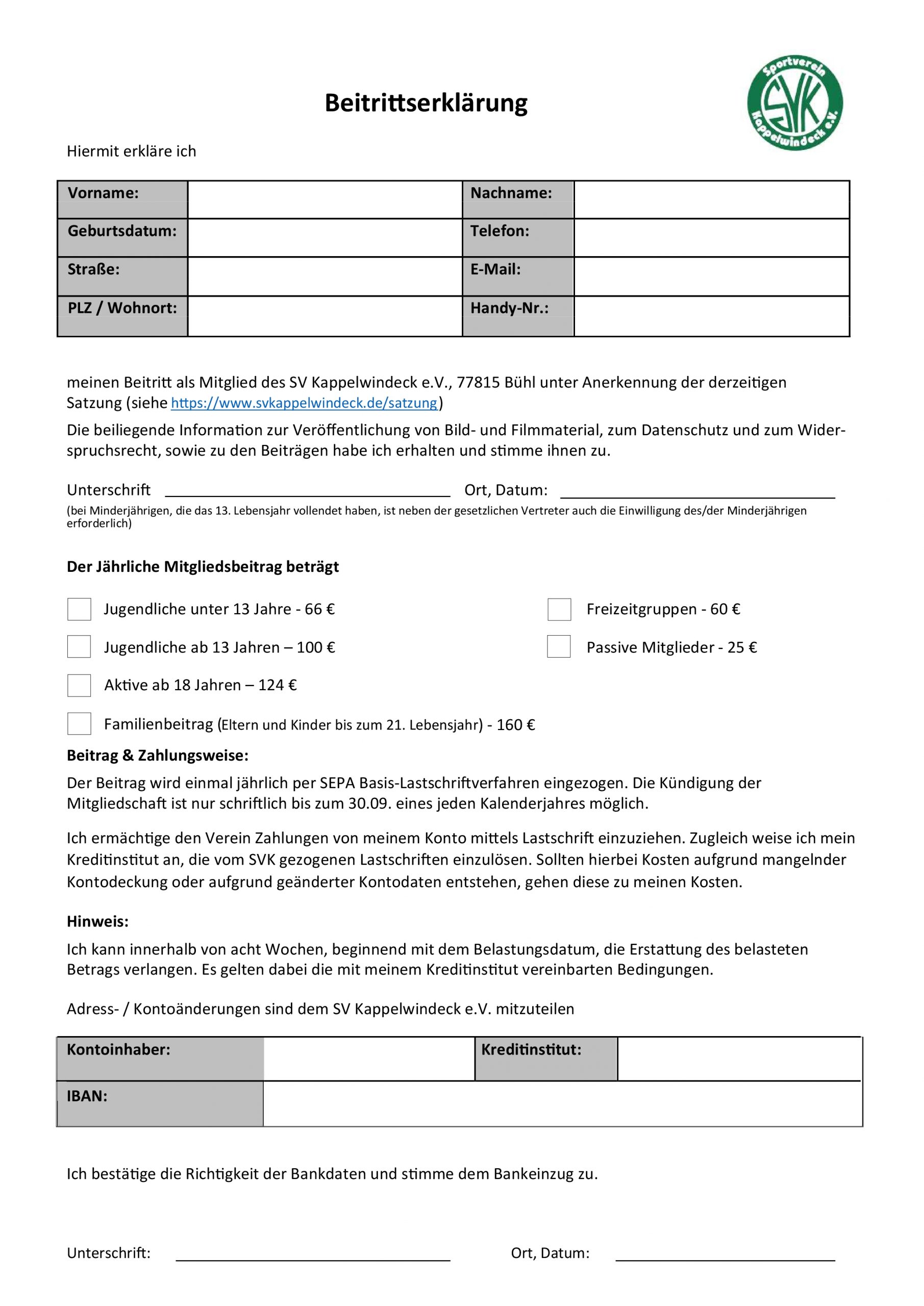 Beitrittserklärung-SV-Kappelwindeck